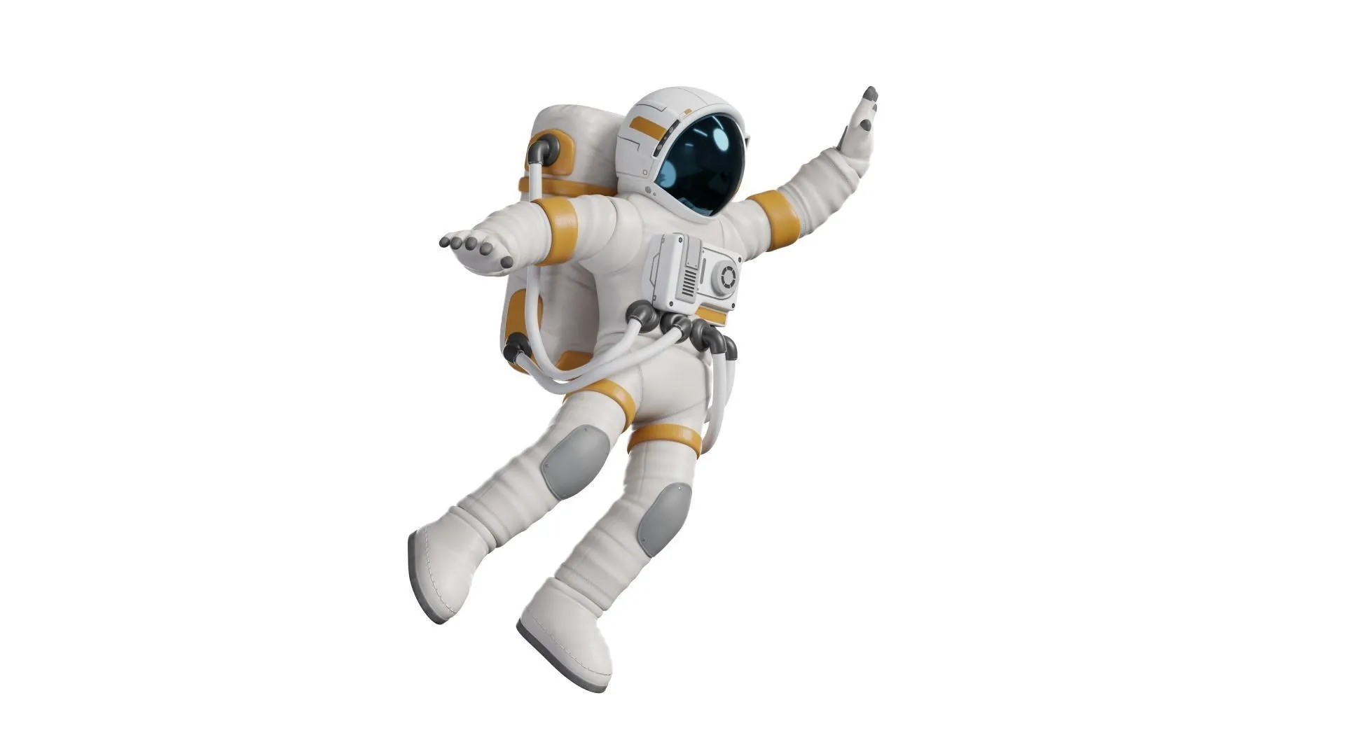 Cartoon Astronaut Man 3D model full body render